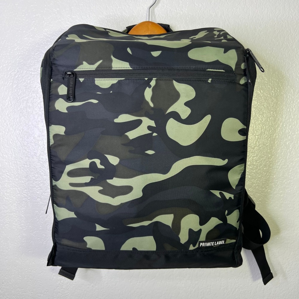Private Label 3 Shelf Sneaker Camo Backpack Green Camouflage Travel Bag